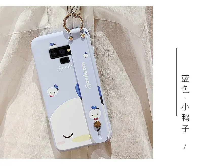 SAM S10 милый Doraemon ремешок чехол для телефона для samsung S10 plus/S9/S8 plus/Note 10 pro 8 9 мультяшная Маргаритка задняя крышка+ ремешок