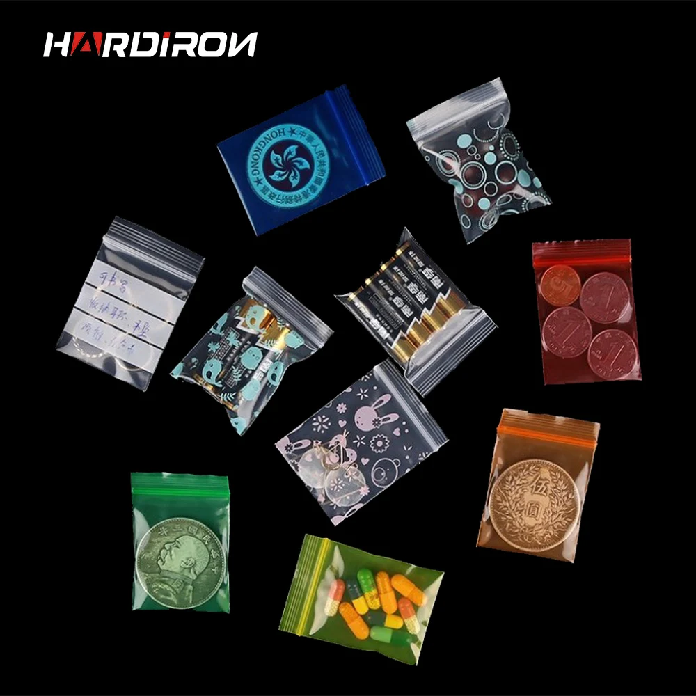 

500 шт., маленькие полиэтиленовые пакеты на молнии для ювелирных изделий