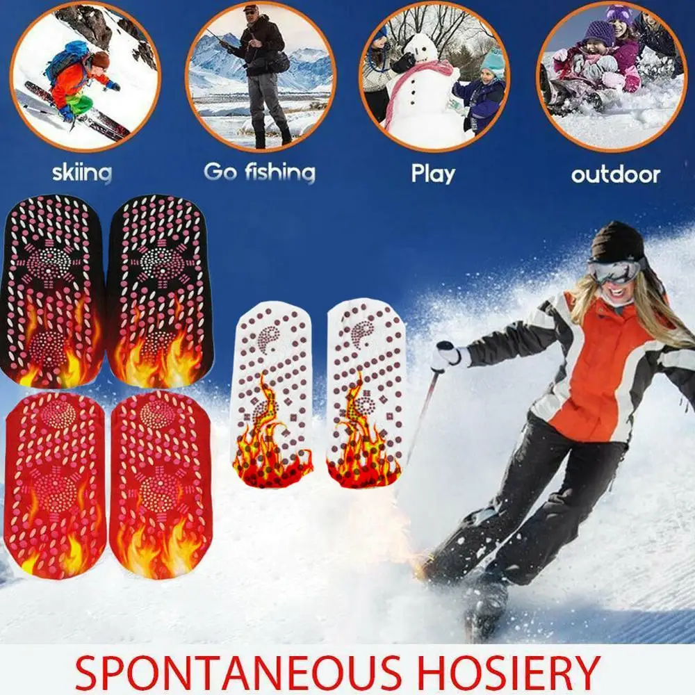 2Pair Self-Heating Health Care Socks Tourmaline Magnetic Therapy Comfortable And Breathable Massager Winter Warm Foot Care Socks