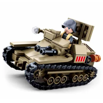 

Cartoon Tank Building Block Toys Kids Battle Military Weapon Games Tank Model CV33 Assembled Construction Bricks Tank Figures
