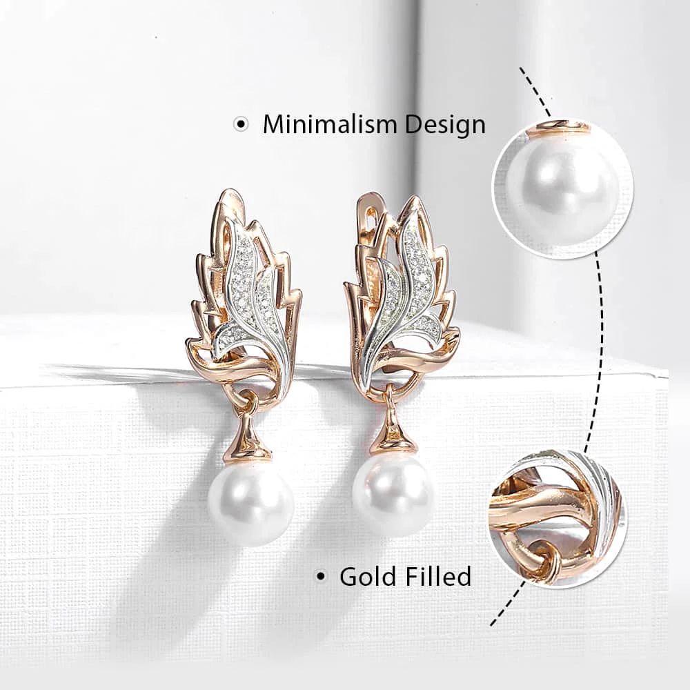 [Golden dew] 韓国☆18K Gold☆Carolyn Lilly3 Pearl Earring Pearl Drop Earrings 14k Gold - Marlowe | Linjer Jewelry