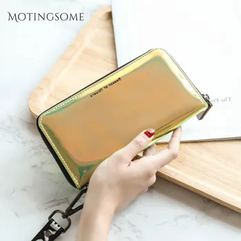 

Laser Leather Wallets and Purse Long Style Rope Card Holder Coin Clutch Money Bag Stylish Phone Bag Luxury Design Hot 2020 New