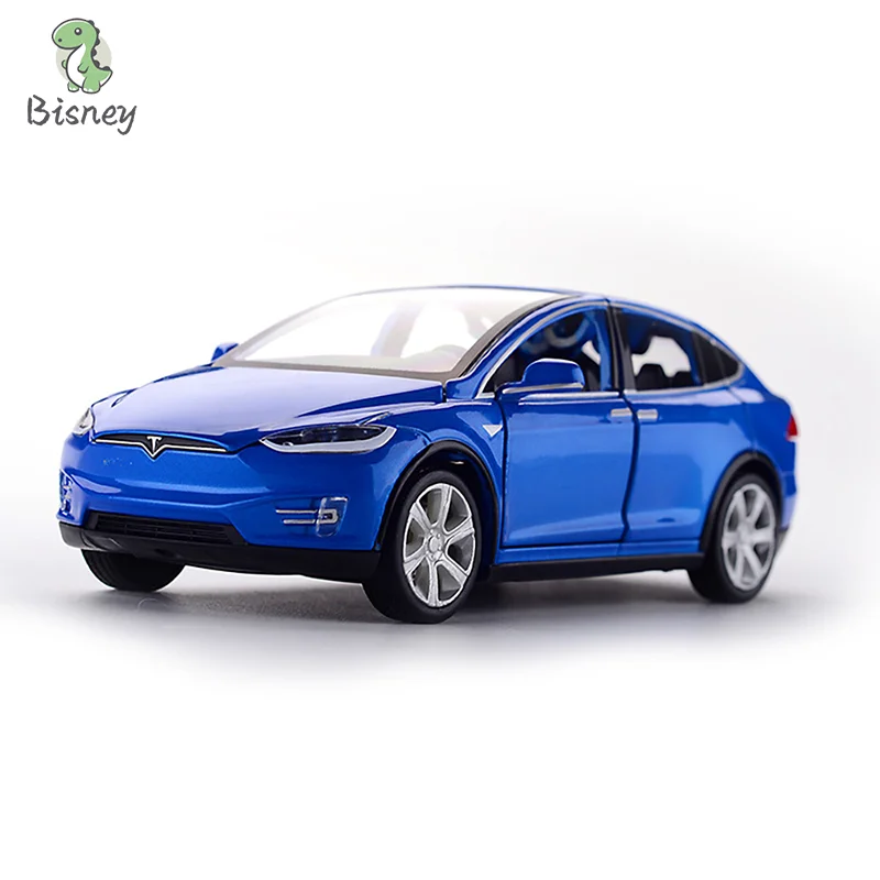 Bisney 132 Tesla Model X Alloy Car Model Simulation Inertia Recoil