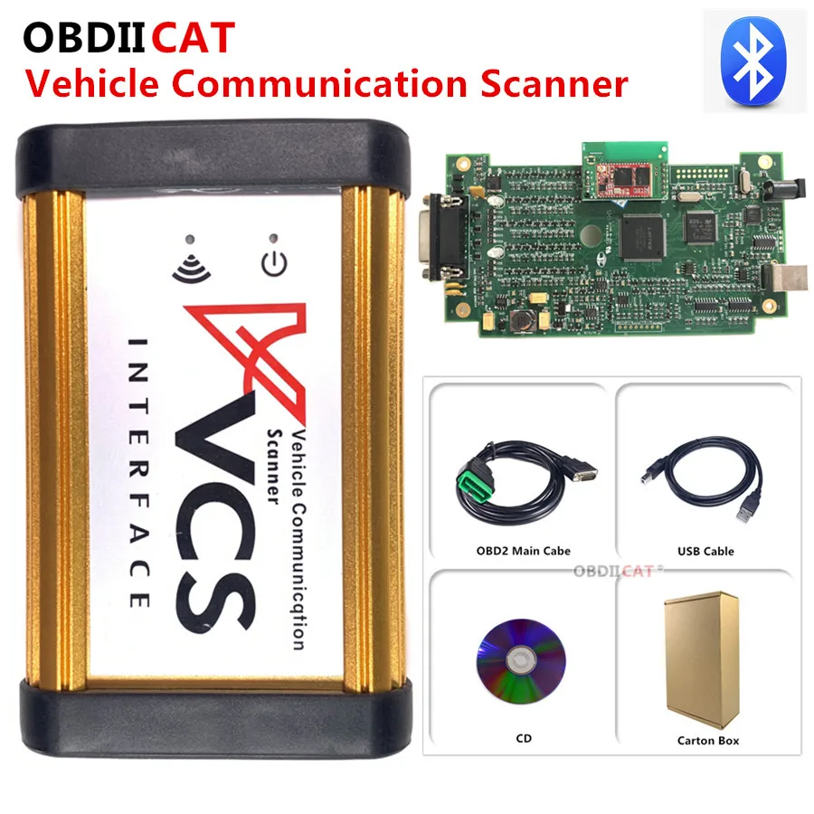 A + качественный VCS автомобильный Коммуникационный Сканер сканер OBDII Интерфейс