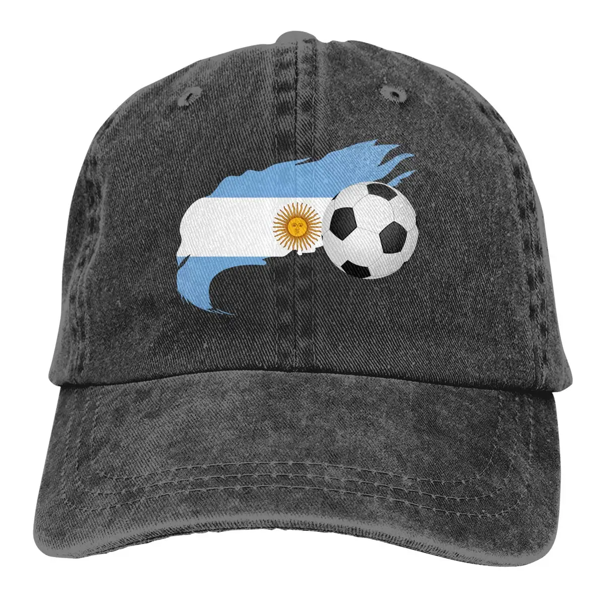 Футбольный мяч с флагом Аргентины мужские женские регулируемые бейсболки джинсовая ткань Кепка водителя грузовика