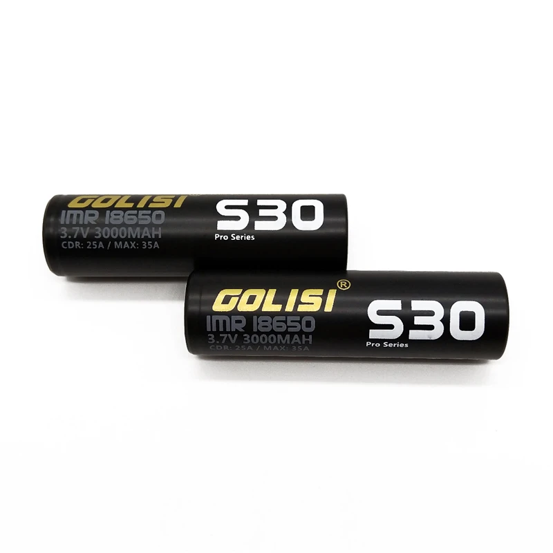 2 шт. GOLISI S30 18650 3000 мАч 25A высокий расход IMR 18650 мощная подзаряжаемая батарея для фонарей, настольная лампа, игрушечные лампы