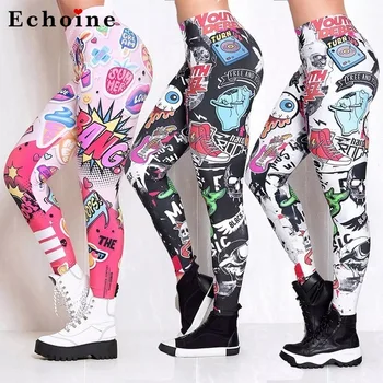

Women Pants Printed Joggers Pocket Fitness Elastic High Waist Leggings Sweatpants Stretch Streetwear Lady Bodybuilding Trousers
