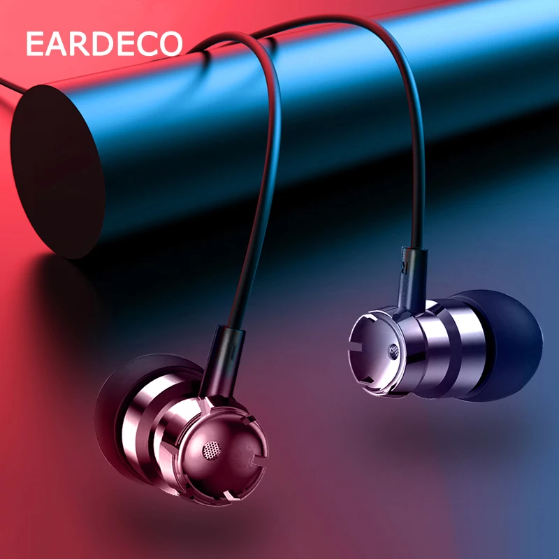 Проводные наушники вкладыши EARDECO золотого цвета в форме спирали стереогарнитура