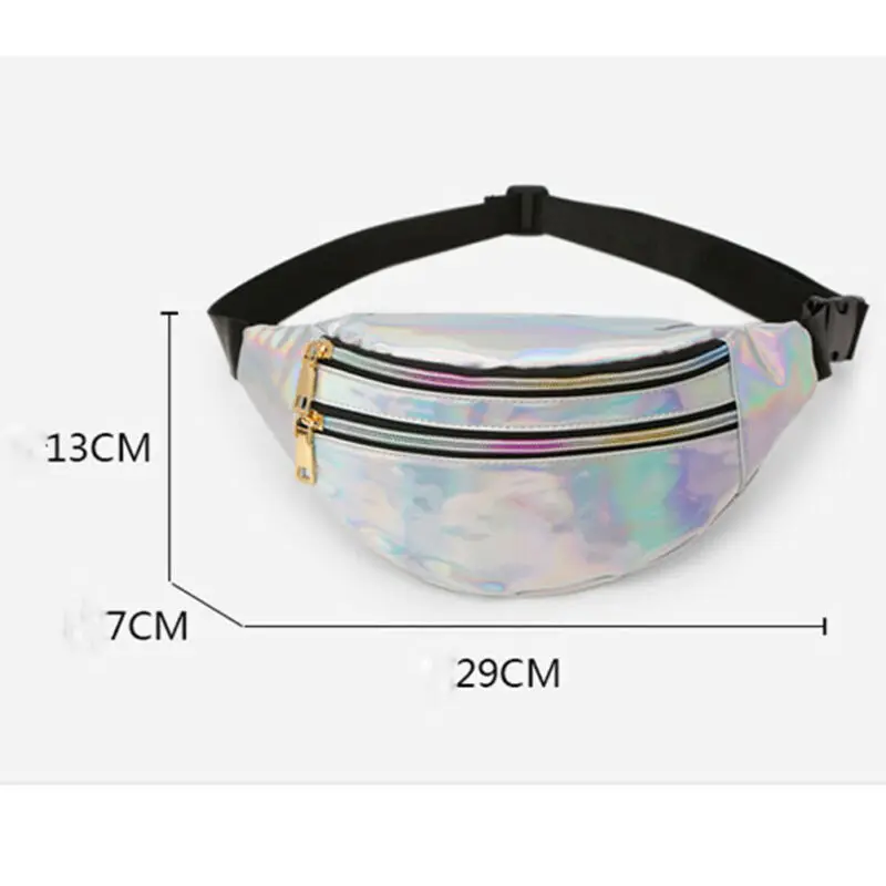 New Fashion PU Leather Waist Bag For The Belt Unisex Two Style Crack Laser Fanny Pack Wallet Key Phone Storage Purse Bum Hip Bag