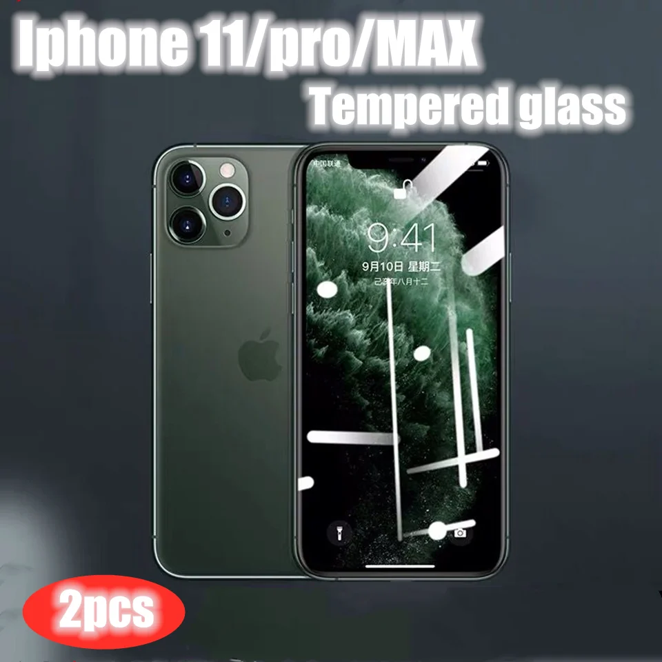 

2PCS Transparent Tempered Glass for iPhone 11 Pro 2019 on iPhone XR X XS Max Screen Protector Protective Glass for iPhone XIR MA