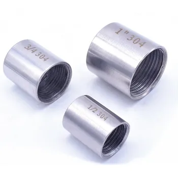 304 Stainless Steel Water Pipe Fitting 1/8" 1/4" 3/8" 1/2" 3/4" 1" 1-1/4" 1-1/2" 2" Straight Female Threaded Pipe Fitting 1