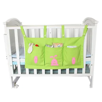 

2018 Hot Newborn Crib Bed Organizer Toy Diaper Pocket Baby Bed Hanging Storage Bag Soft Cotton Bedding Set Accessories 4 Colors