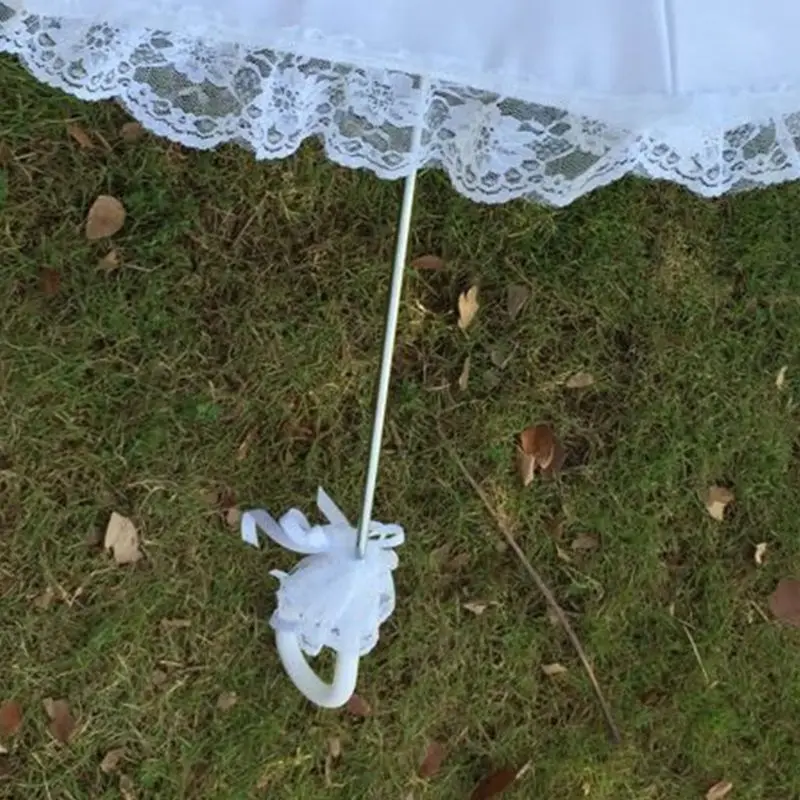 Длинная ручка зонтика Кружева Принцесса Дети невесты свадебные зонтики фотографии реквизит цветок девушки