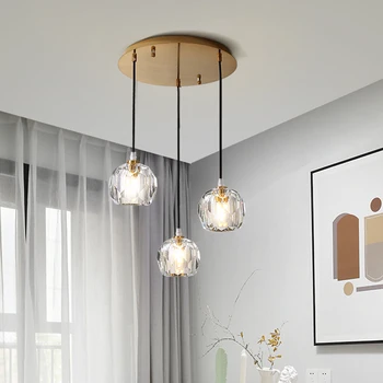 

Restaurant Pendant Lights three-head crystal modern minimalist small dining table creative personality net red Nordic lamps