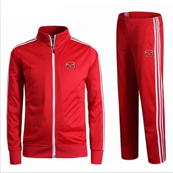 

New 2020 Autumn Winter Men's Mazda Sweatsuit Sets 2 Piece Zipper Jacket Track Suit Pants Casual Tracksuit Set Fast delivery
