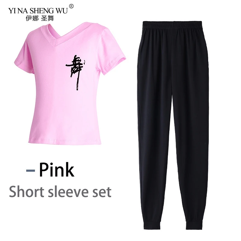 short sleeve--Pink Детский комплект одежды для занятий балетом с треугольным вырезом и длинными рукавами; Женская Осенняя Одежда для танцев; танцевальный костюм для девочек; Новинка - Цвет: short sleeve--Pink