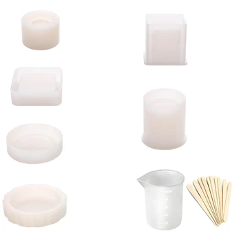 

Silicone Molds Art Molds For Casting Coaster/Ashtray/Flower Pot/Pen Candle Soap Jewelry Holder