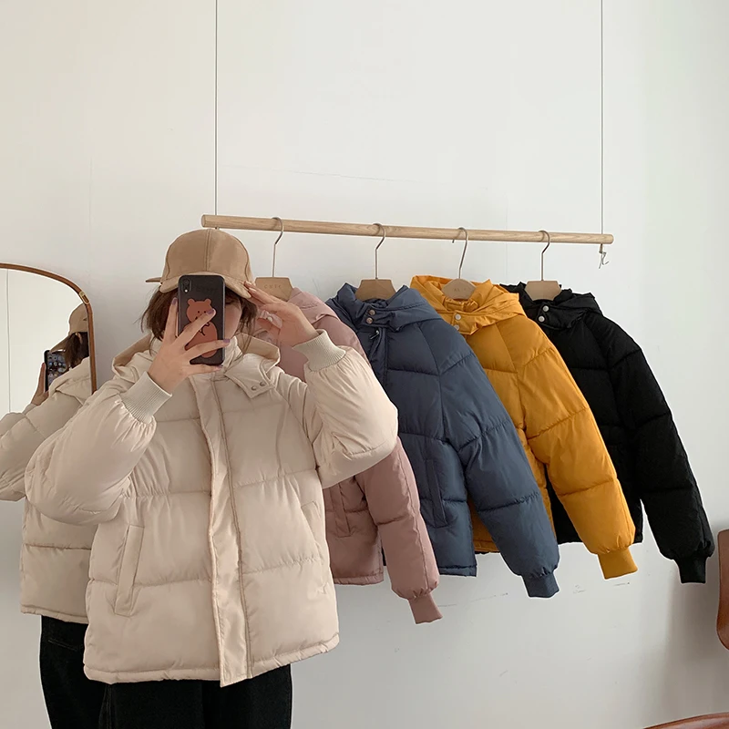 

little bread served 2021 new loose cotton quilted jacket coat female in the fall and winter of cotton-padded jacket