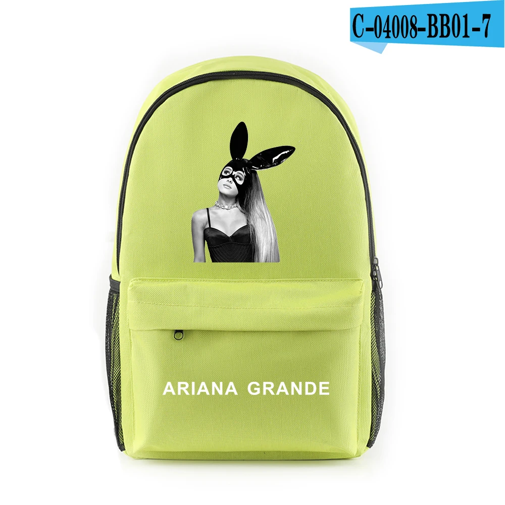 Холщовый Рюкзак на плечо в стиле Харадзюку С Логотипом Ariana Grande, певица на молнии, рюкзак для путешествий в студенческом стиле, пять цветов - Цвет: BB01