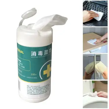 

100 Sheets Home 99% sterilization Disposable Disinfection Portable Wet Wipes Car home Cleaning Wet Paper For Hand Health Care