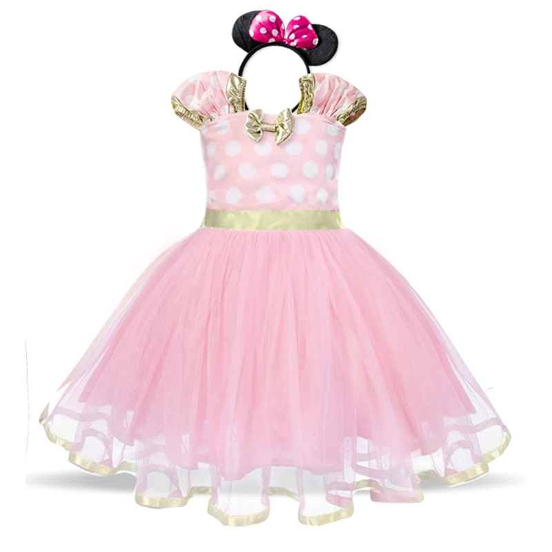 Платье на день рождения для маленьких девочек 1 год платье с Минни Маус платье в горошек для малышей костюм на Хэллоуин рождественское праздничное платье для маленьких девочек - Цвет: 5