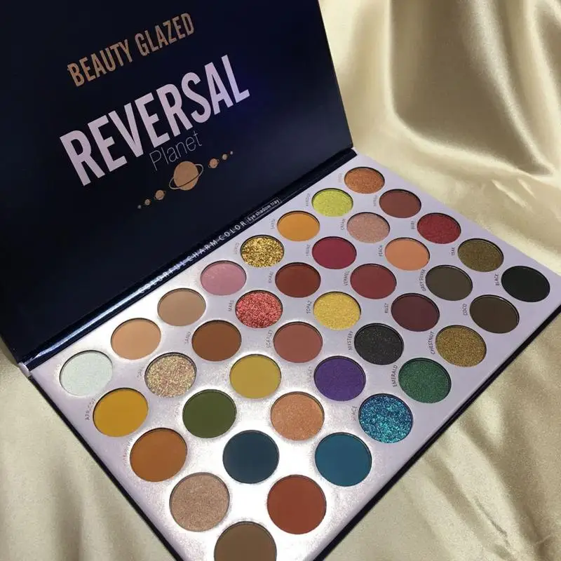 Косметический глазурованный 40 цветов Блестящий хайлайтер Shimmer Eyeshadow power палитра матовых теней для век Палитра пигментов водонепроницаемый макияж