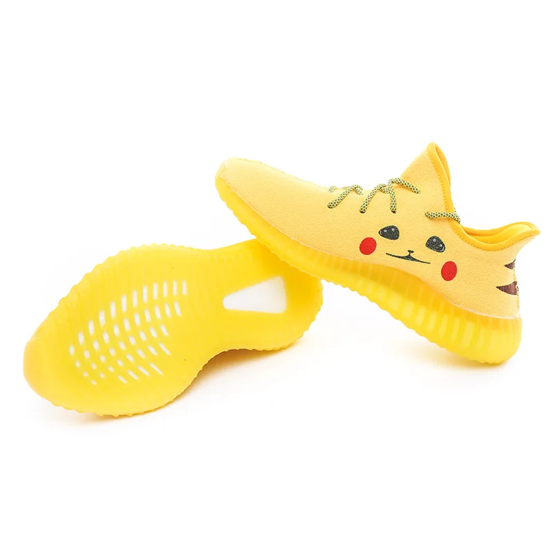 Горячее предложение мультфильм Аниме Покемон обувь PIKACHU Косплэй желтая вспышка для мужчин, женщин, девочек и мальчиков Вязание обувь