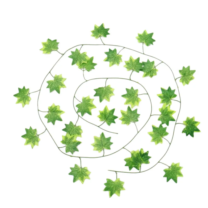 12Pcs/Set 240Cm Long Artificial Plants Creeper Green Leaf Vine 30 Leaves for Home Wedding Decora Wholesale Diy Hanging Garland A