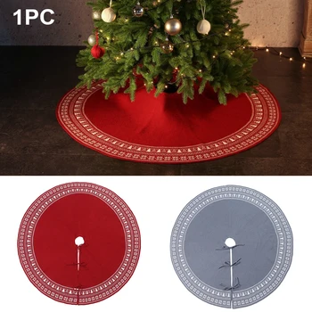 

48inch Soft Home Decor Party Supplies Round Festival Holiday Christmas Tree Skirt Vintage Base Acrylic Gift New Year Living Room