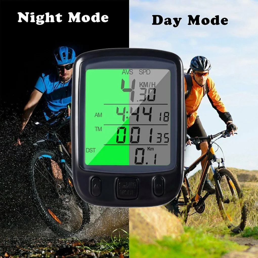 Bike Accessories LCD Digital Cycling Speedometer Computer Bicycle Backlight Screen Display Odometer Waterproof