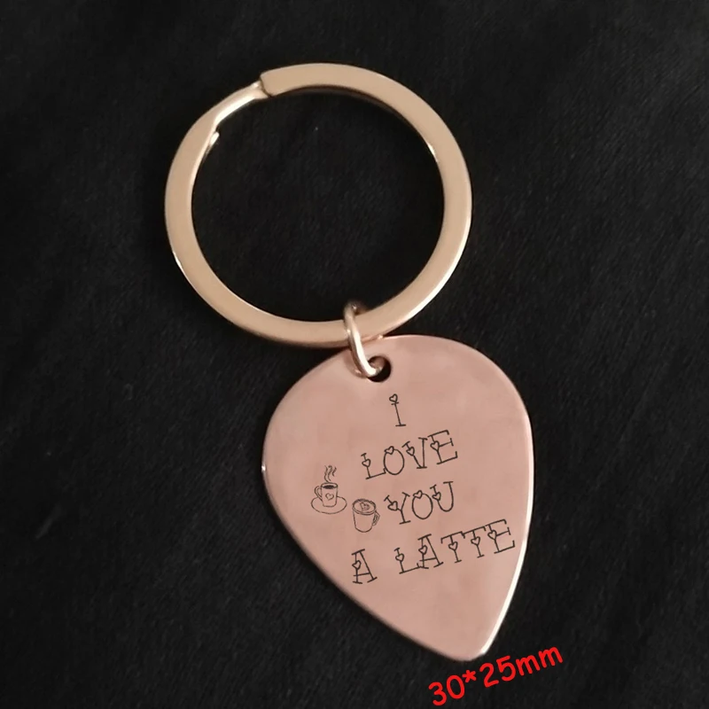 Модная гитара pick I Love You латте брелок для любителей кофе для парня девушки подарочный Шарм бирка модный брелок
