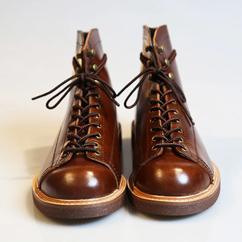 British Style Vintage Mens Boots Cow 