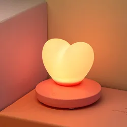 Lampe de Table LED tactile, rechargeable par USB, petite amie, romantique, en forme de cœur, décoration nocturne, cadeau de saint valentin 