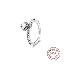 Fandola геометрическое кольцо femme, 925 пробы, серебро, прозрачный CZ, обручальные кольца для женщин, модные ювелирные изделия, anillos mujer