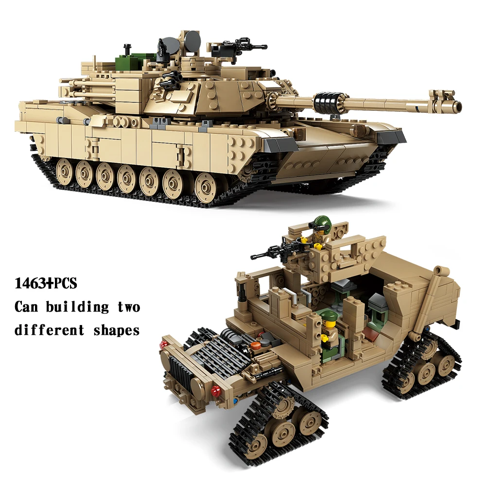 

Classic tank building blocks legoing 1463pcs building blocks M1A2 ABRAMS MBT KY10000 1 change 2 toy tank model children's toys