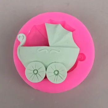 

V1025 Stroller Modeling Fudge Chocolate Cake Decoration Silica Gel Molded Silicone Silica Gel Mold
