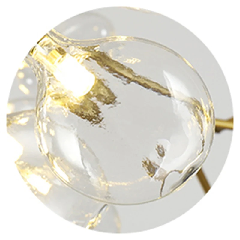 Clear lampshade Светодиодный светильник в стиле постмодерн, люстра с листьями ветвей дерева, черная, розовая, Золотая люстра для украшения дома в середине века, стеклянная люстра с пузырьками - Цвет абажура: Clear lampshade