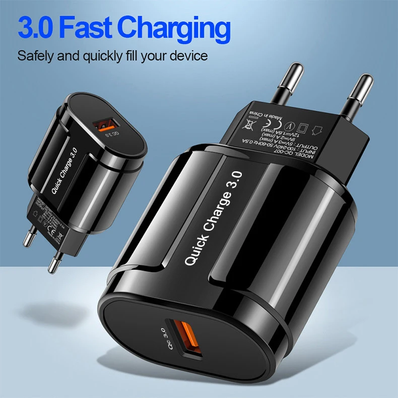 Lovebay быстрое зарядное устройство QC3.0 USB зарядное устройство EU US настенное зарядное устройство для мобильного телефона адаптер для iPhone 11 XS MAX Быстрая зарядка для samsung