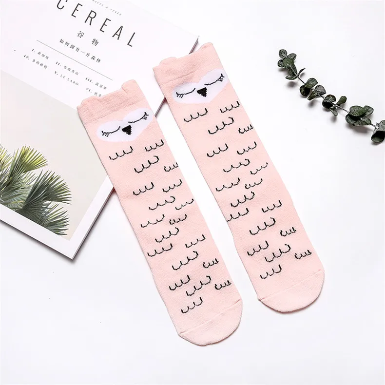 Детские гольфы для новорожденных Нескользящие хлопковые носки для мальчиков и девочек, детские носки для маленьких девочек Носки Детские носки гетры Носки - Цвет: Pink Owl