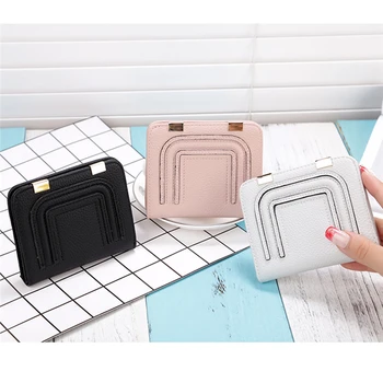 

Fashion Newest Small Thin Wallet Women Mini Female Purse Brand Short Design Ladies Money Clips Young Girl Bag