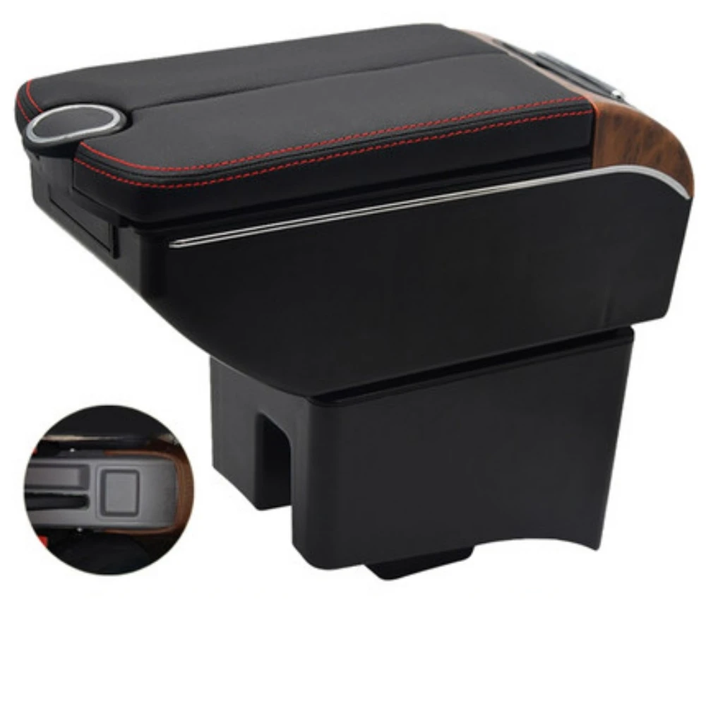 

Ящик для хранения в подлокотнике автомобиля Volkswagen Polo V, Автомобильный интерьер, кожаный центральный контейнер, ящик для хранения, аксессуары