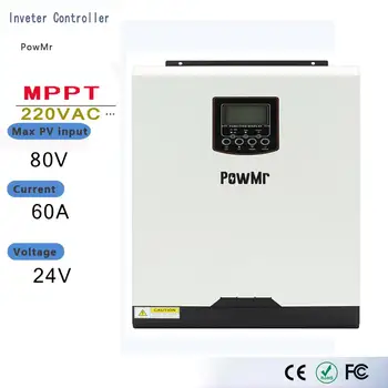 

3KVA Hybrid Inverter Mppt 24v Built-In 60A Solar Controller Output 220AC DC24V Pure Sine Wave Inverter In Parallel With USB Port