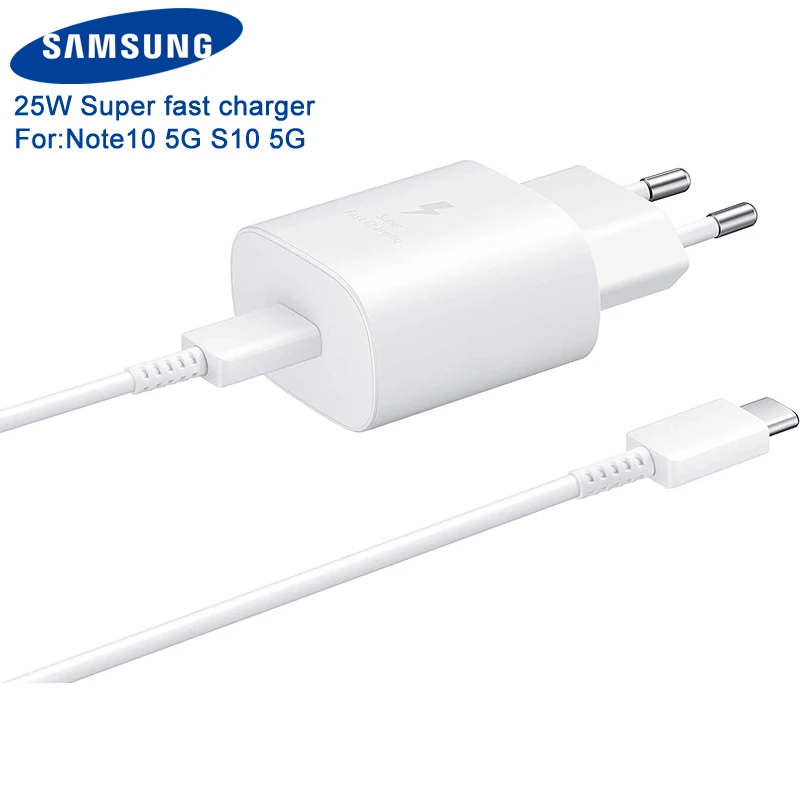 Оригинальный SAMSUNG 25 Вт Супер быстрая зарядка настенное зарядное устройство EP-TA800