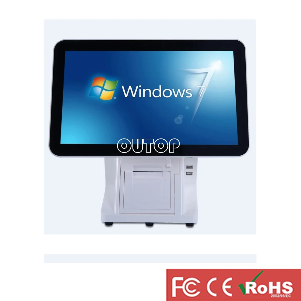 US $250.00 pos receipt printer touch screen cash register with scanner all in one pos system