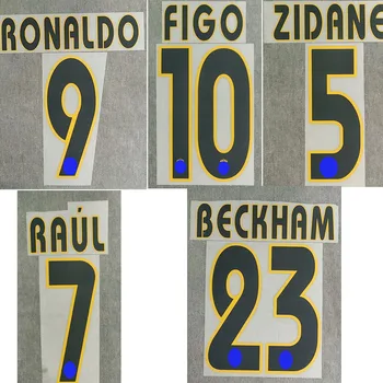 

2003-2005 Beckham Nameset Figo Zidane Raul Ronaldo Printing Customize Any Name Number Printing Iron on Transfer Badge