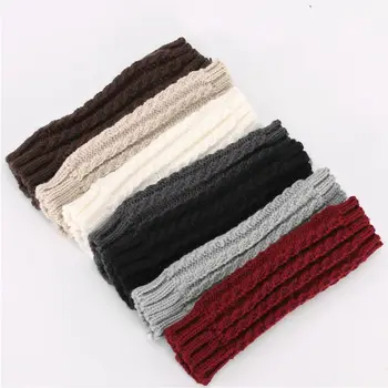 

New 2019 Winter Chunky Braided Cable Knit Arm Warmers Womens Mens Solid Color Fingerless Gloves Snow Skiing Outdoor Mittens