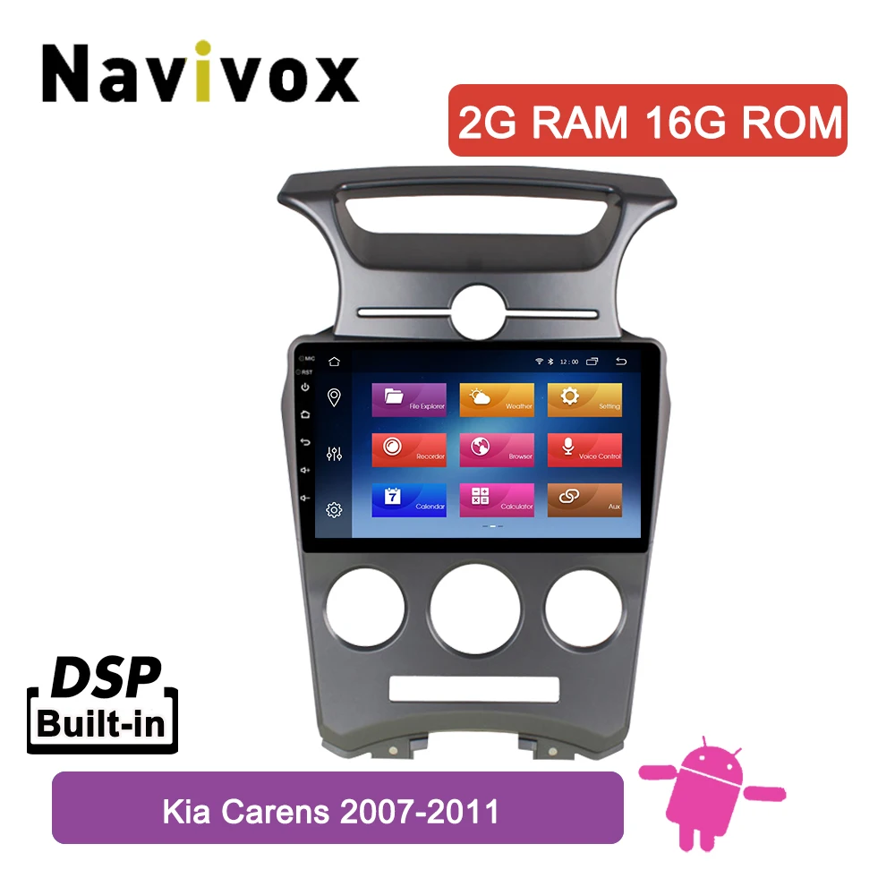 Flash Deal Navivox  9 inch  android 8.1 car dvd player for Kia Carens 2007-2011 with audio radio multimedia gps navigation system  SWC 1