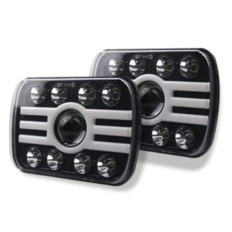 

2PCS 5X7 7X6 Inch LED Headlight Angel Eye with 8 Lens, 500W 30000LM Working Headlight for Jeep Wrangler