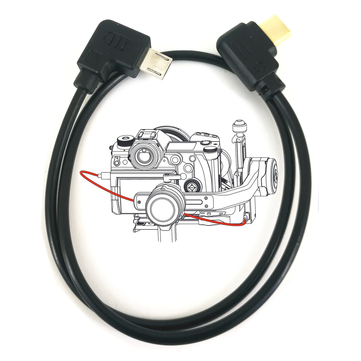 Tipo-c para Micro Cabo de Controle de Câmera Usb para Zhiyun Guindaste 2s 3s Crane2s Crane3s & Canon 90d 5d Mark iv Nikon D850 Z50 a9 Usbc