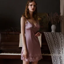 Сексуальное Новое Женское Летнее шелковое домашнее платье, одежда для сна, ночная рубашка с бретельками, комплекты одежды для сна, нижнее белье, женские пижамы, платье